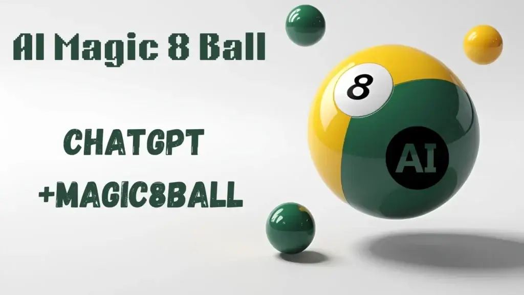 A Pic of Magic 8 Ball in 2 Colors Yellow and Green Representing the AI Magic 8 Ball