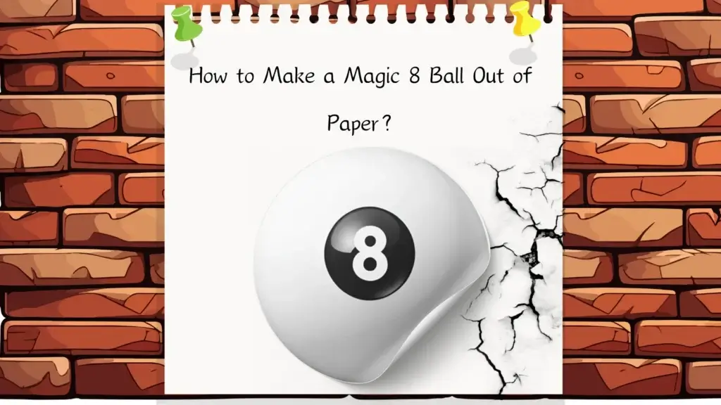 A pic Representing the sticker of Magic 8 Ball on a Paper